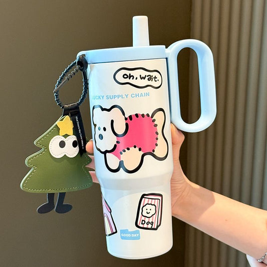 2025 New Ice Cool Cup - 720 ml Capacity 316 Stainless Steel Vacuum Tumbler, Aesthetic Summer Water Bottle for Women Girls