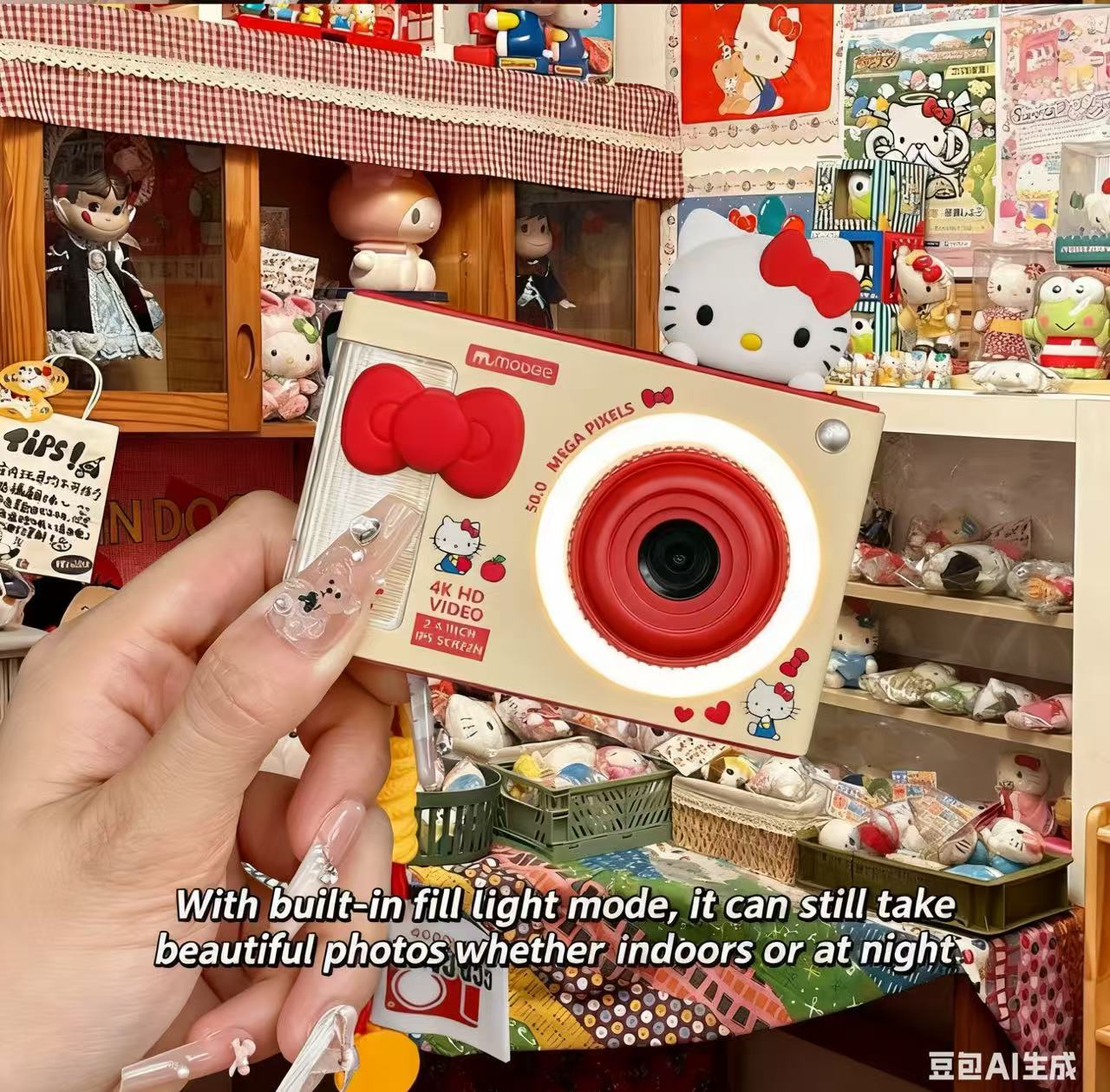 Dual Lens Hello Kitty Digital Camera, Retro Vintage Photo Camera with 2.0" Screen, Cute Travel & Birthday Gift for Girls Friends Students