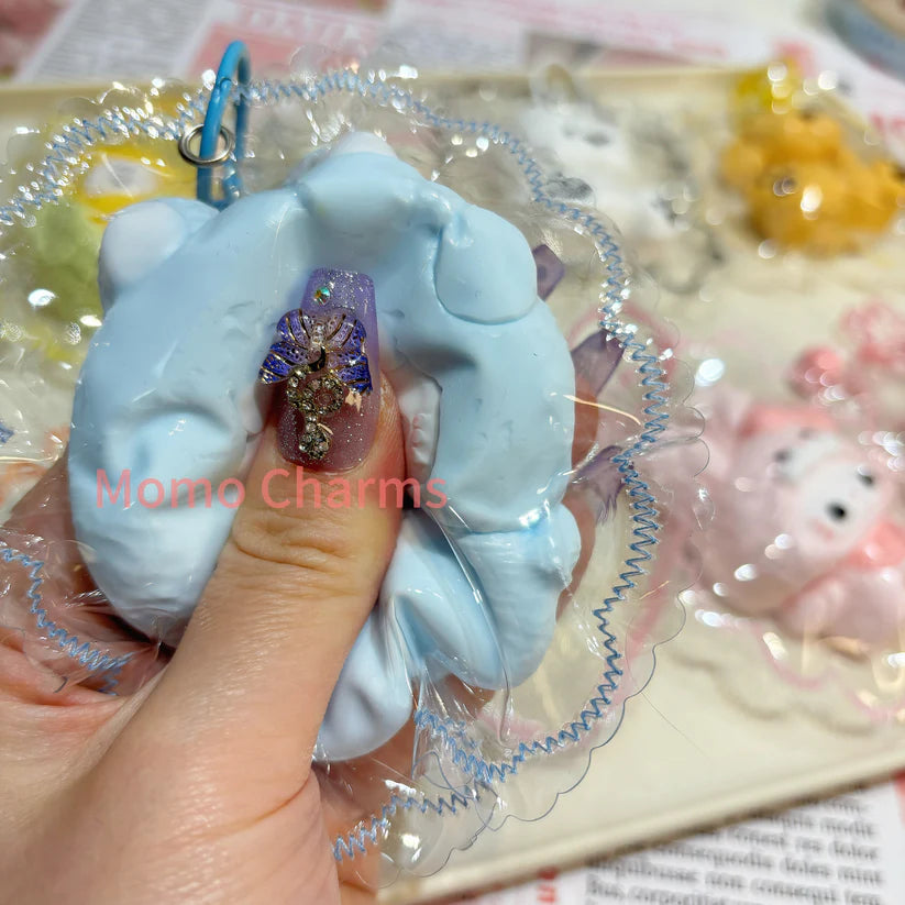 Pink & Blue Pajama Bunny Taba Squishy Toy