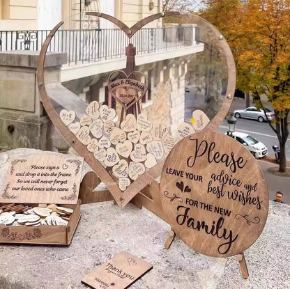 Custom Wooden Wedding Signature Frame Guest Book Alternative