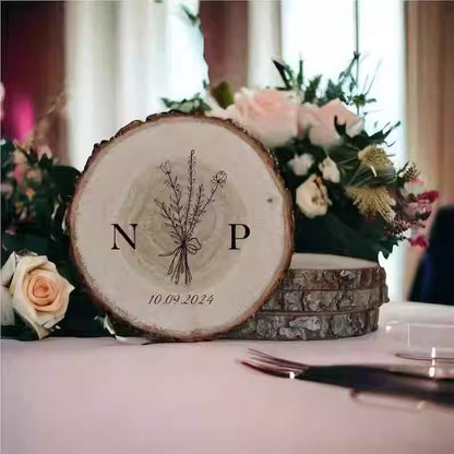 Wooden wedding coasters