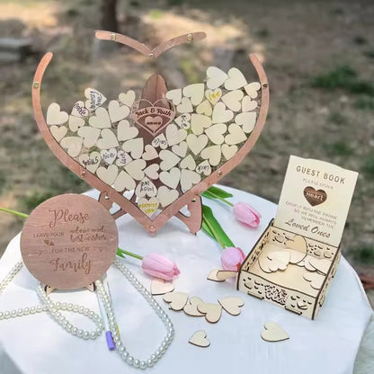 Custom Wooden Wedding Signature Frame Guest Book Alternative