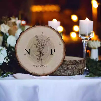 Wooden wedding coasters