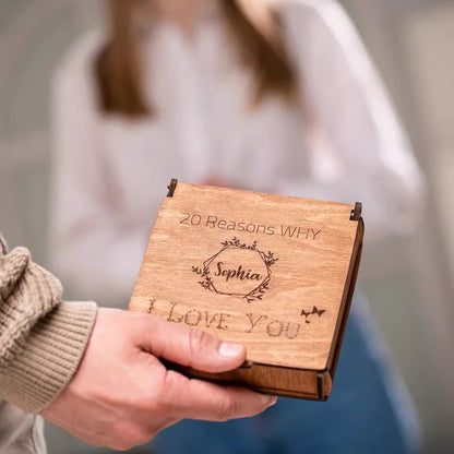 Engraved Wooden Heart Puzzle - 20 Reasons I Love You | Romantic Valentine's Day & Anniversary Gift for Boyfriend/Girlfriend