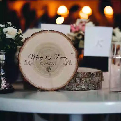 Wooden wedding coasters