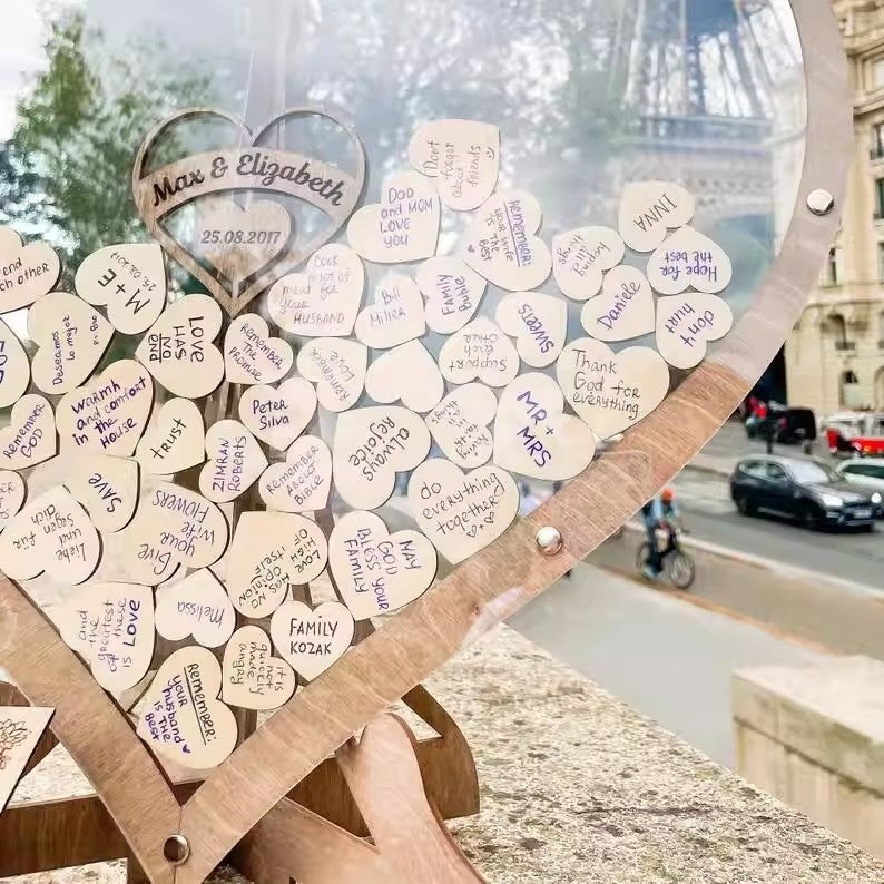 Custom Wooden Wedding Signature Frame Guest Book Alternative