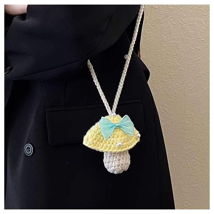 Handmade Cute Mini Crochet Bag, Artisan Knit Earbud Pouch, Custom Color Small Purse for Women, Unique Handmade Accessory