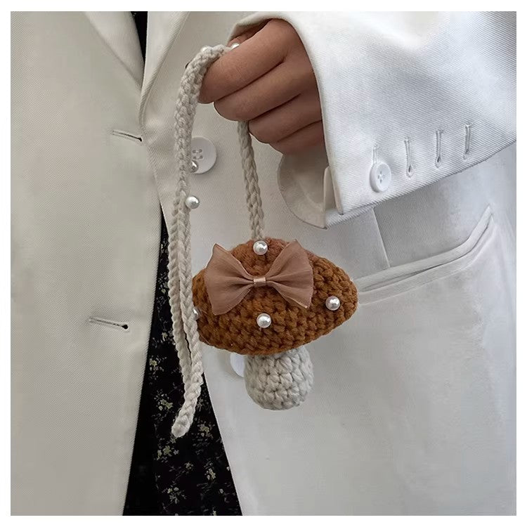 Handmade Cute Mini Crochet Bag, Artisan Knit Earbud Pouch, Custom Color Small Purse for Women, Unique Handmade Accessory