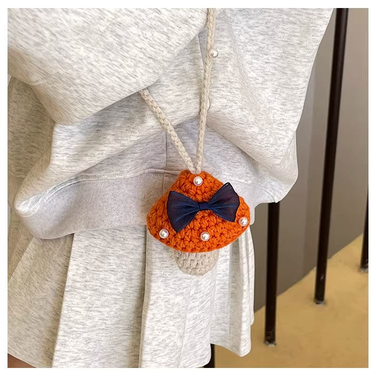 Handmade Cute Mini Crochet Bag, Artisan Knit Earbud Pouch, Custom Color Small Purse for Women, Unique Handmade Accessory