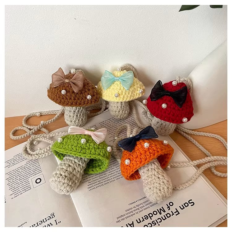 Handmade Cute Mini Crochet Bag, Artisan Knit Earbud Pouch, Custom Color Small Purse for Women, Unique Handmade Accessory