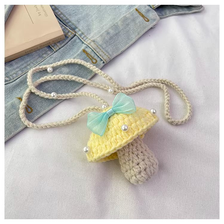 Handmade Cute Mini Crochet Bag, Artisan Knit Earbud Pouch, Custom Color Small Purse for Women, Unique Handmade Accessory