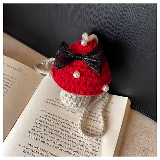 Handmade Cute Mini Crochet Bag, Artisan Knit Earbud Pouch, Custom Color Small Purse for Women, Unique Handmade Accessory