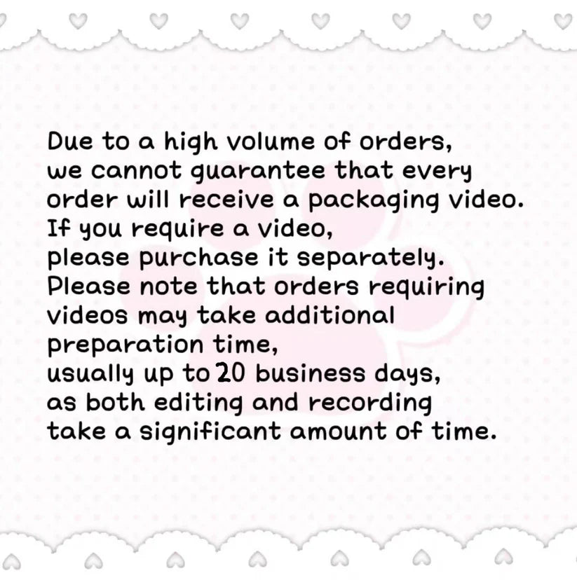 Video recording on Social Media (20 business days)