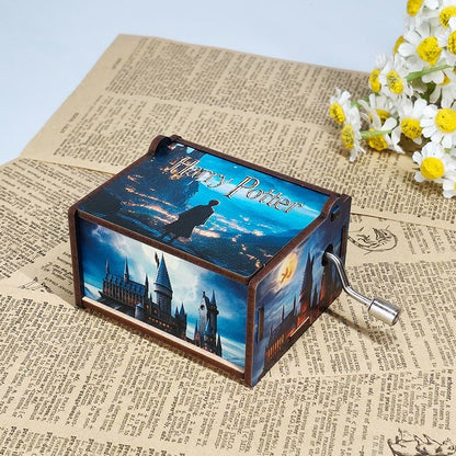 Hand-Cranked Musical Jewelry Box - Alice in Wonderland Theme, Wooden Carousel for Girls Room Decor, Birthday Gift