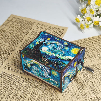 Hand-Cranked Musical Jewelry Box - Alice in Wonderland Theme, Wooden Carousel for Girls Room Decor, Birthday Gift