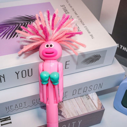 Cute Fidget Boxer Pen Set - Fun Stress Relief Toy & Unique Cartoon Pen for School, Office Gifts