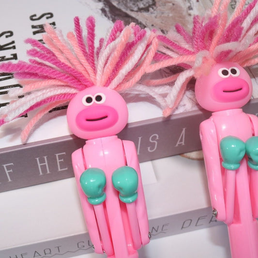 Cute Fidget Boxer Pen Set - Fun Stress Relief Toy & Unique Cartoon Pen for School, Office Gifts