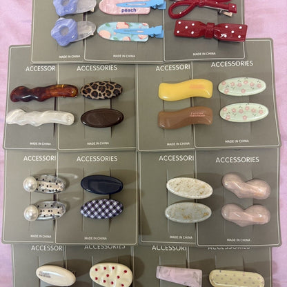 16-Piece Hair Clip Set: Cute & Sweet Polka Dot Designs, Minimalist Side Bangs Clip, Korean INS Style Hair Accessories for Women & Girls