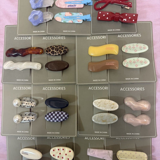 16-Piece Hair Clip Set: Cute & Sweet Polka Dot Designs, Minimalist Side Bangs Clip, Korean INS Style Hair Accessories for Women & Girls