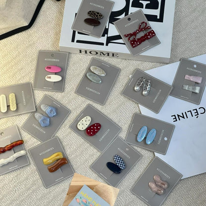 16-Piece Hair Clip Set: Cute & Sweet Polka Dot Designs, Minimalist Side Bangs Clip, Korean INS Style Hair Accessories for Women & Girls