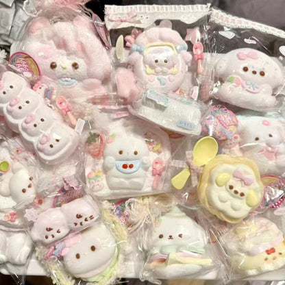 Food Grade Squishy Toy Blind Box - 6 PCS Mystery Sensory Stress Relief Fidget Toys for Kids, Cute Birthday Gifts for Girls