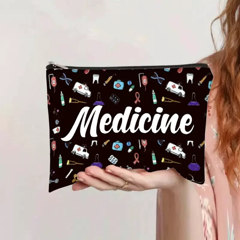 3 mixed sets -TikTok Viral Makeup Bag 🦋 Floral Print Canvas Cosmetic Pouch, Women's Toiletry Organizer & Stylish Pencil Case