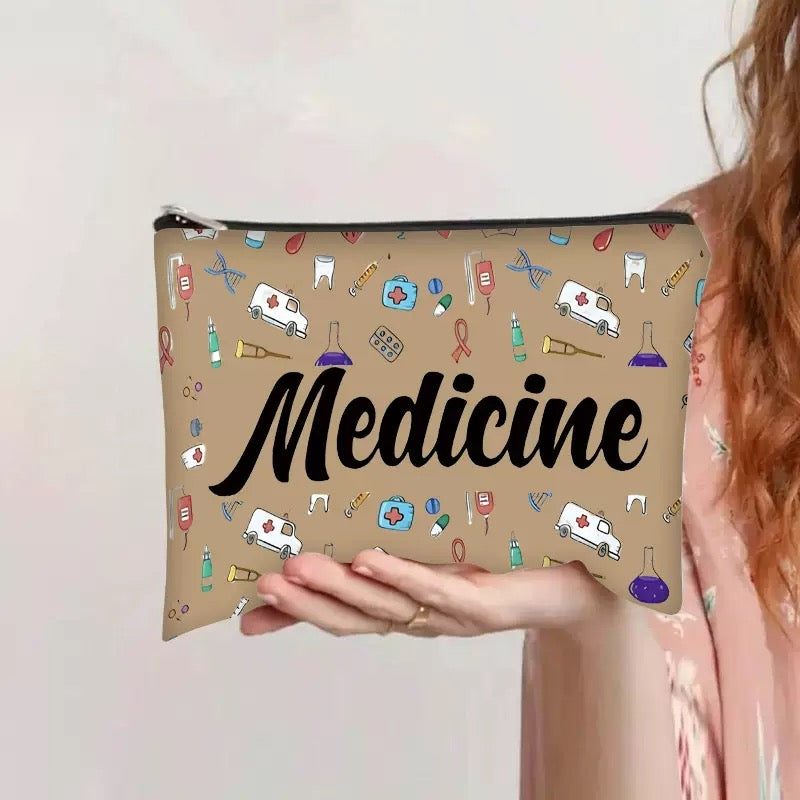 3 mixed sets -TikTok Viral Makeup Bag 🦋 Floral Print Canvas Cosmetic Pouch, Women's Toiletry Organizer & Stylish Pencil Case