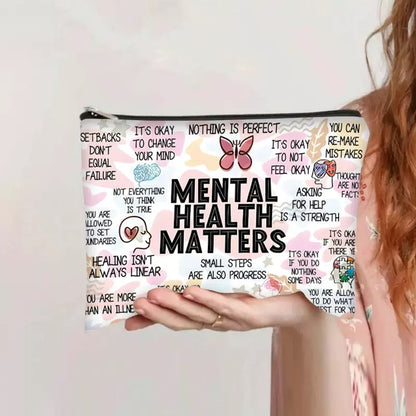 3 mixed sets -TikTok Viral Makeup Bag 🦋 Floral Print Canvas Cosmetic Pouch, Women's Toiletry Organizer & Stylish Pencil Case