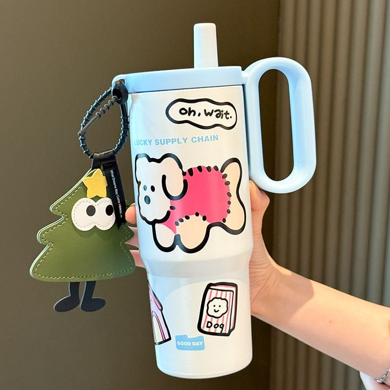 2025 New Ice Cool Cup - 720 ml  Capacity 316 Stainless Steel Vacuum Tumbler, Aesthetic Summer Water Bottle for Women Girls