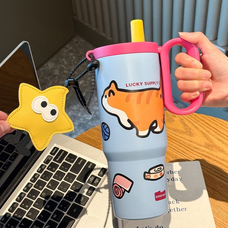 2025 New Ice Cool Cup - 720 ml  Capacity 316 Stainless Steel Vacuum Tumbler, Aesthetic Summer Water Bottle for Women Girls