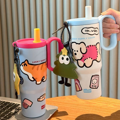 2025 New Ice Cool Cup - 720 ml  Capacity 316 Stainless Steel Vacuum Tumbler, Aesthetic Summer Water Bottle for Women Girls