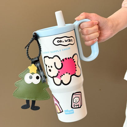 2025 New Ice Cool Cup - 720 ml  Capacity 316 Stainless Steel Vacuum Tumbler, Aesthetic Summer Water Bottle for Women Girls