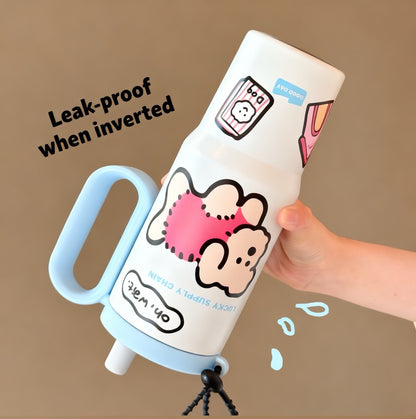 2025 New Ice Cool Cup - 720 ml  Capacity 316 Stainless Steel Vacuum Tumbler, Aesthetic Summer Water Bottle for Women Girls