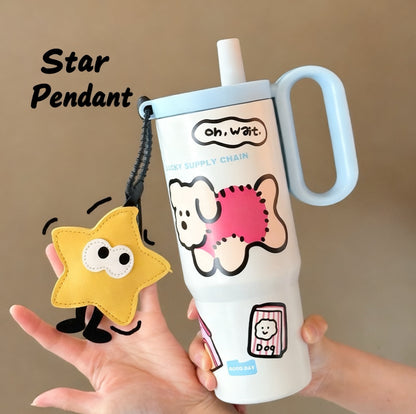 2025 New Ice Cool Cup - 720 ml  Capacity 316 Stainless Steel Vacuum Tumbler, Aesthetic Summer Water Bottle for Women Girls