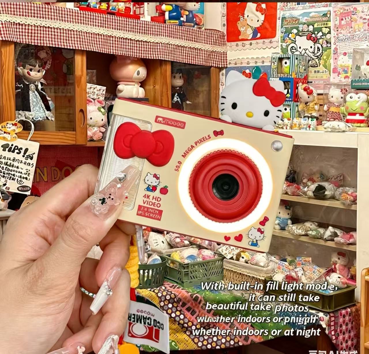 Dual Lens Hello Kitty Digital Camera, Retro Vintage Photo Camera with 2.0" Screen, Cute Travel & Birthday Gift for Girls Friends Students