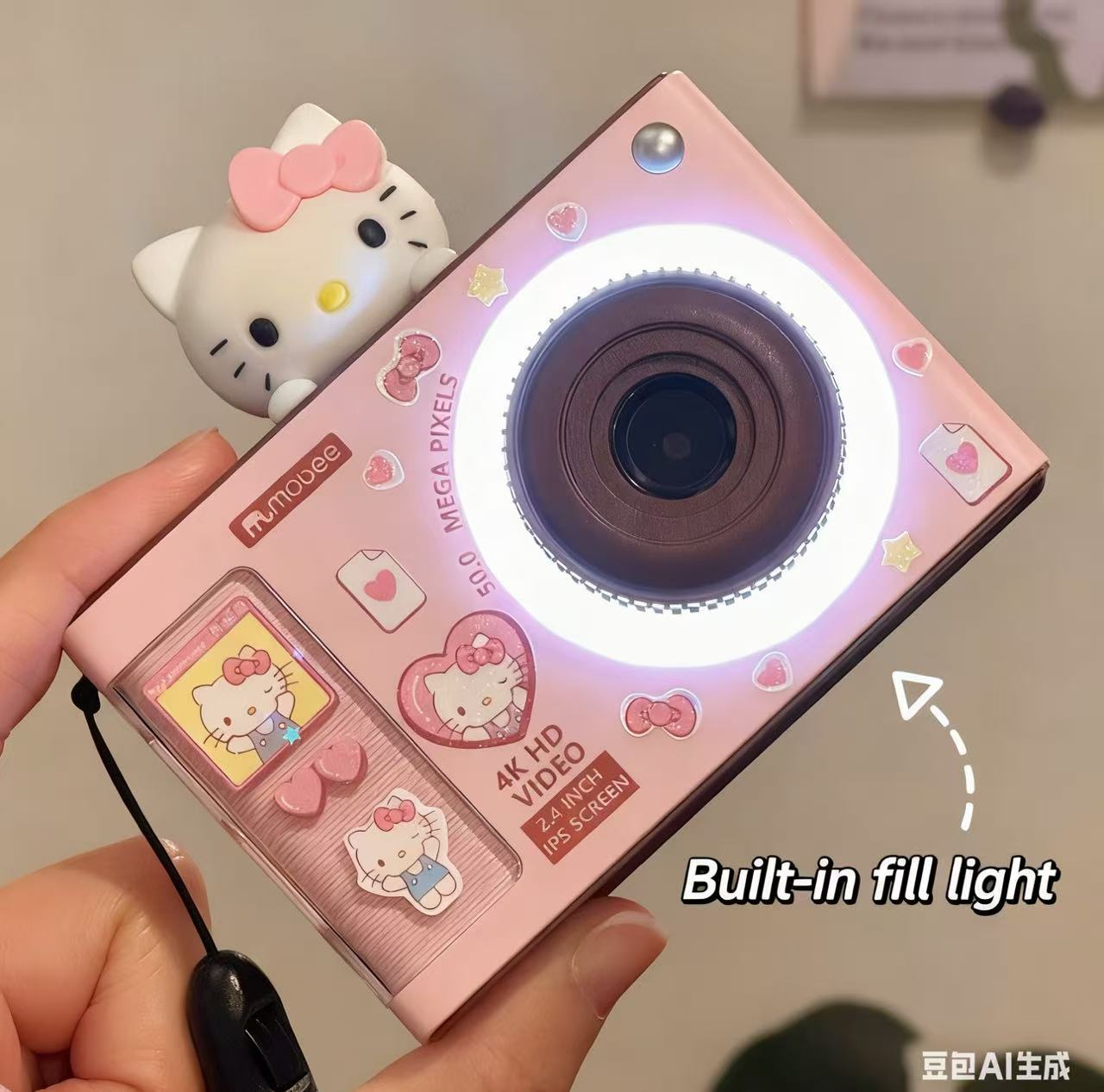 Dual Lens Hello Kitty Digital Camera, Retro Vintage Photo Camera with 2.0" Screen, Cute Travel & Birthday Gift for Girls Friends Students