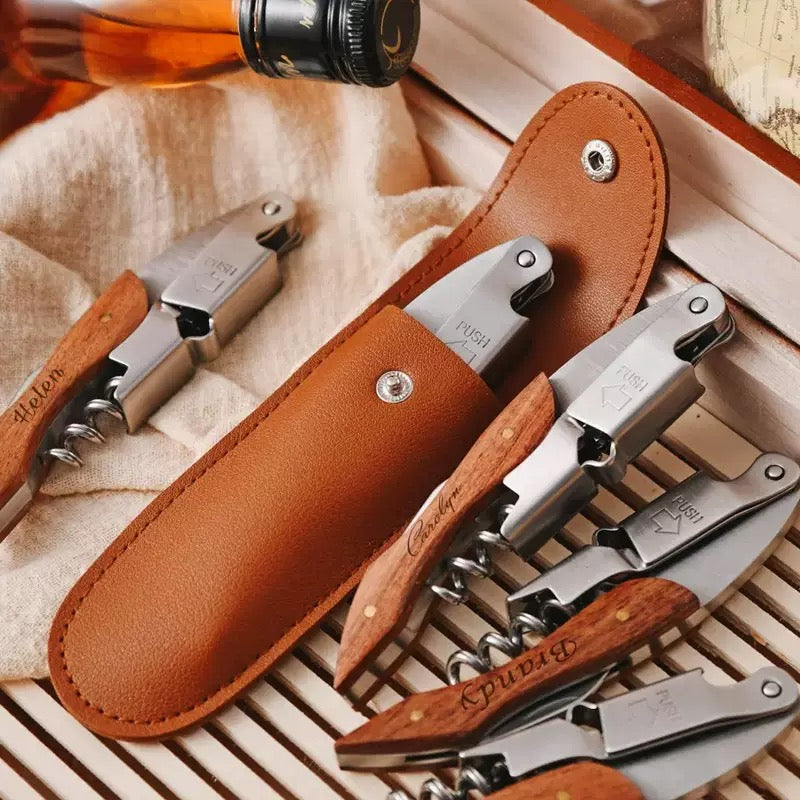 Customized wine bottle opener with engraved logo