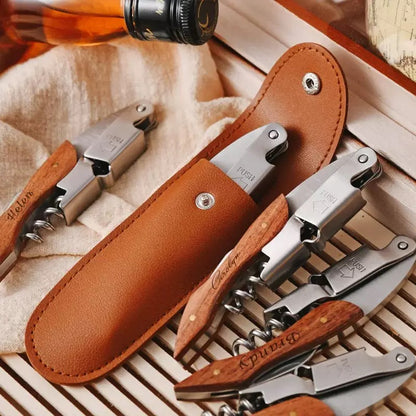 Customized wine bottle opener with engraved logo