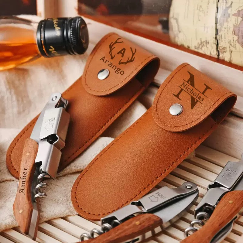 Customized wine bottle opener with engraved logo
