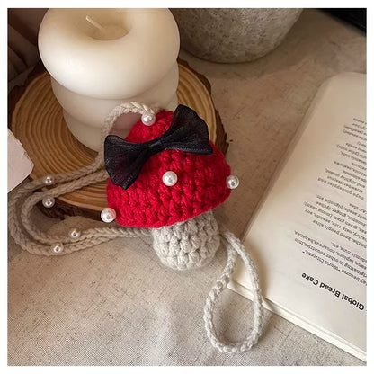 Handmade Cute Mini Crochet Bag, Artisan Knit Earbud Pouch, Custom Color Small Purse for Women, Unique Handmade Accessory