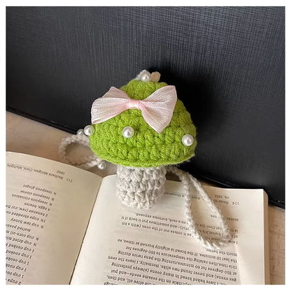 Handmade Cute Mini Crochet Bag, Artisan Knit Earbud Pouch, Custom Color Small Purse for Women, Unique Handmade Accessory