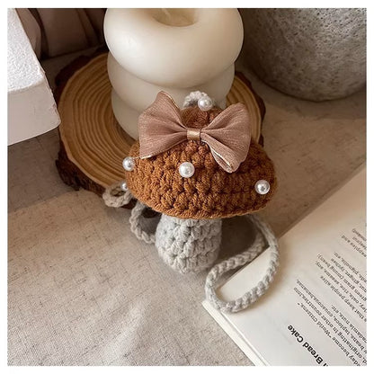 Handmade Cute Mini Crochet Bag, Artisan Knit Earbud Pouch, Custom Color Small Purse for Women, Unique Handmade Accessory