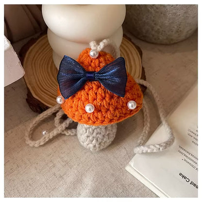 Handmade Cute Mini Crochet Bag, Artisan Knit Earbud Pouch, Custom Color Small Purse for Women, Unique Handmade Accessory