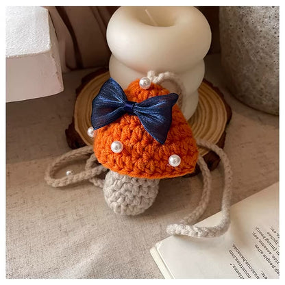 Handmade Cute Mini Crochet Bag, Artisan Knit Earbud Pouch, Custom Color Small Purse for Women, Unique Handmade Accessory