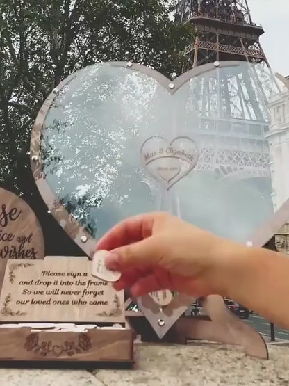Custom Wooden Wedding Signature Frame Guest Book Alternative