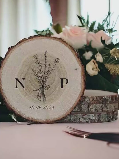 Wooden wedding coasters